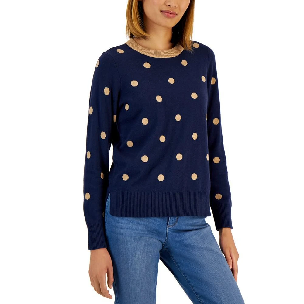 商品Charter Club|Polka-Dot Sweater, Created for Macy's,价格¥129,第1张图片