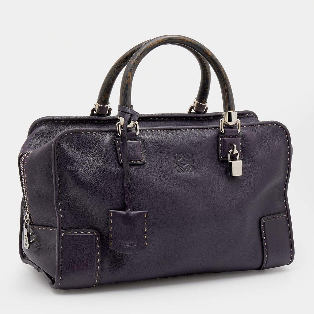 Loewe Purple Leather Wood Handle Amazona 36 Bag商品第3张图片规格展示