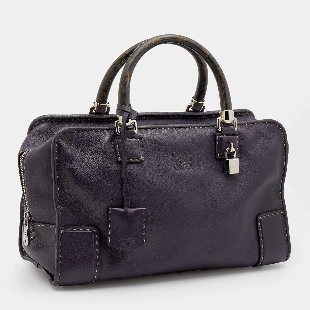 商品[二手商品] Loewe|Loewe Purple Leather Wood Handle Amazona 36 Bag,价格¥2975,第3张图片详细描述