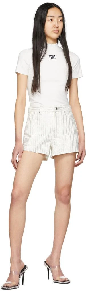 商品Alexander Wang|White Crystal Stripe Bite Shorts,价格¥1579,第4张图片详细描述