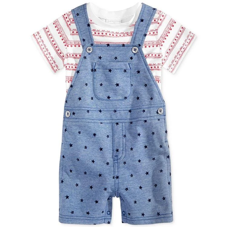 商品First Impressions|2-Pc. T-Shirt & Star-Print Overall Set, Baby Boys (0-24 months), Created for Macy's,价格¥57,第1张图片