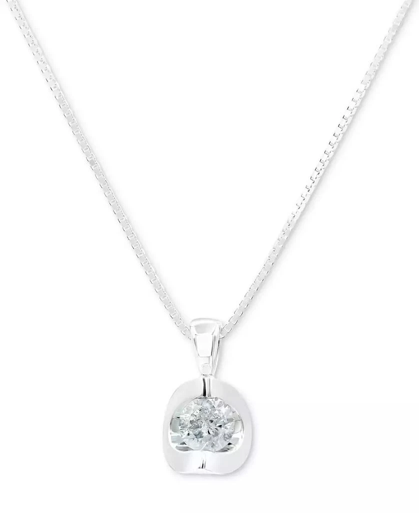 商品Macy's|Diamond Pendant 18" Necklace (1/5 ct. t.w.) in 14k White Gold or 14k Gold,价格¥2244,第1张图片