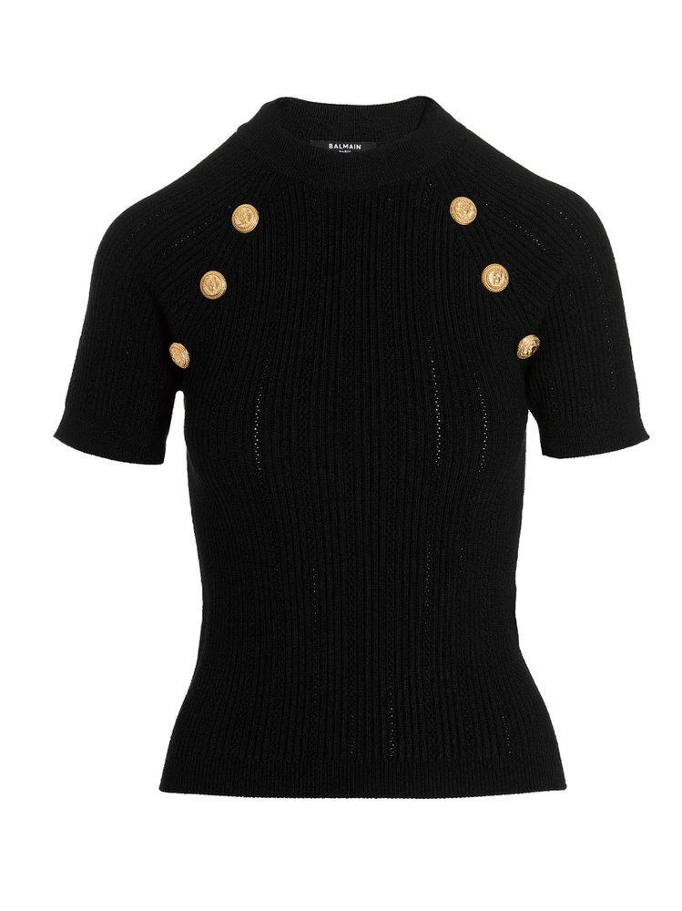 商品Balmain|Balmain Button Embellished Knitted Top,价格¥5572,第1张图片