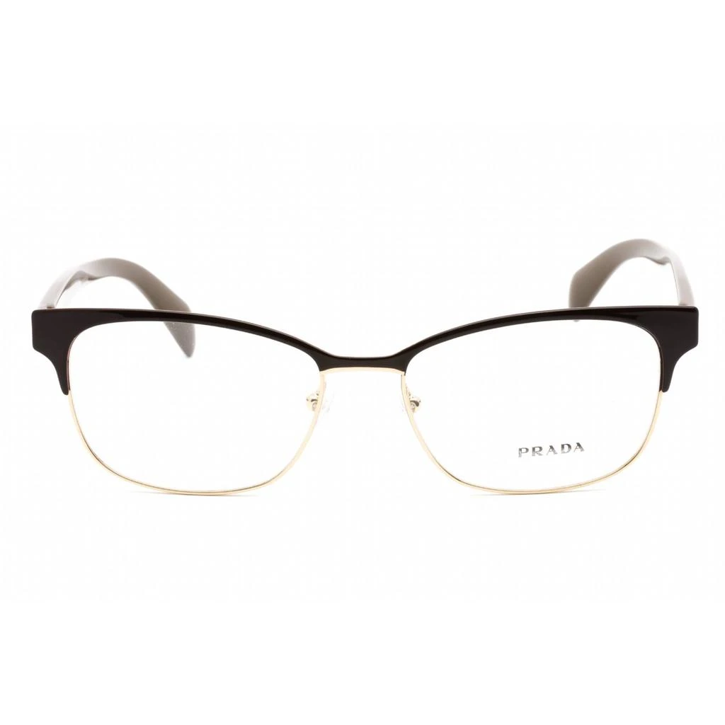 商品Prada|Prada Women's Eyeglasses - Full Rim Rectangular Dark Brown Metal Frame | PR65RV DHO1O1,价格¥907,第2张图片详细描述