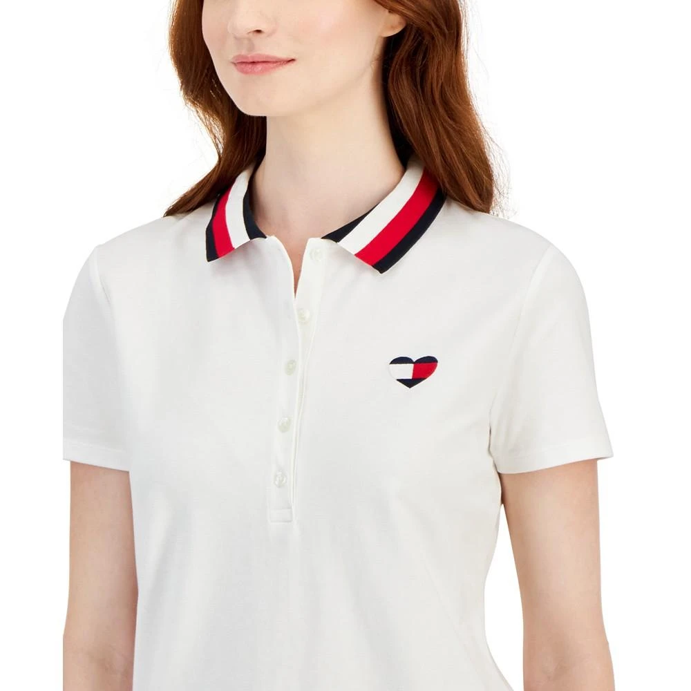 商品Tommy Hilfiger|Women's Striped-Collar Heart-Logo Polo,价格¥230,第3张图片详细描述