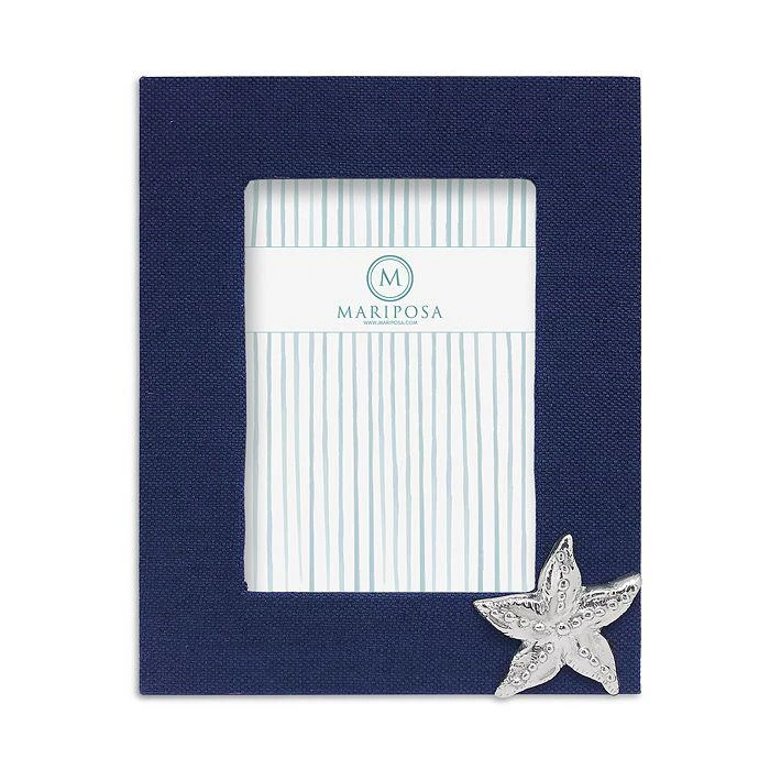 商品Mariposa|Navy Blue Linen with Starfish Frame, 5" x 7",价格¥732,第1张图片