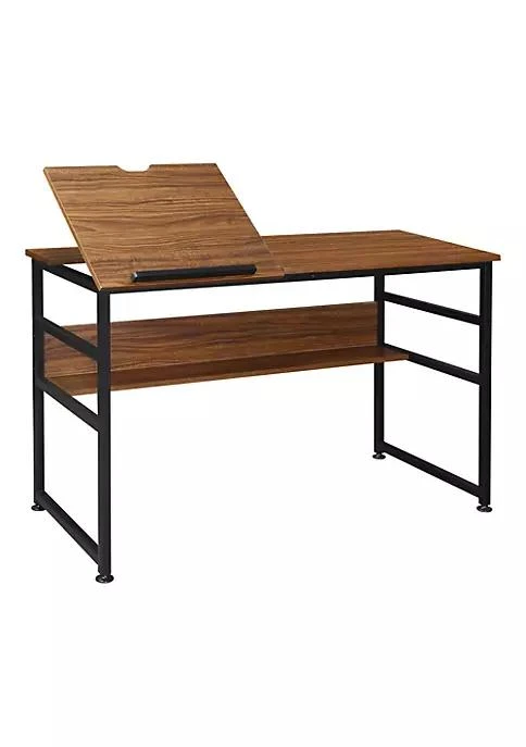 商品belk|Drafting Table Adjustable Drawing Desk Multifunctional Writing Desk With 15 Level Tiltable Tabletop And Storage Shelf For Home Office Walnut,价格¥1256,第1张图片