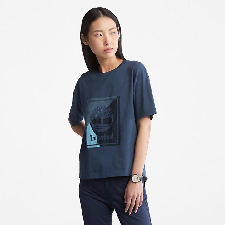 Logo Graphic T-Shirt for Women in Blue商品第1张图片规格展示