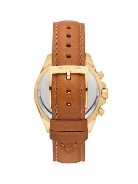 商品Michael Kors|Bradshaw Goldtone Stainless Steel & Leather Chronograph Watch,价格¥1857,第6张图片详细描述