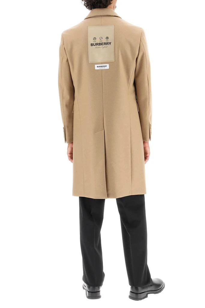 商品Burberry|WOOL AND CASHMERE COAT WITH PATCH,价格¥8575,第2张图片详细描述