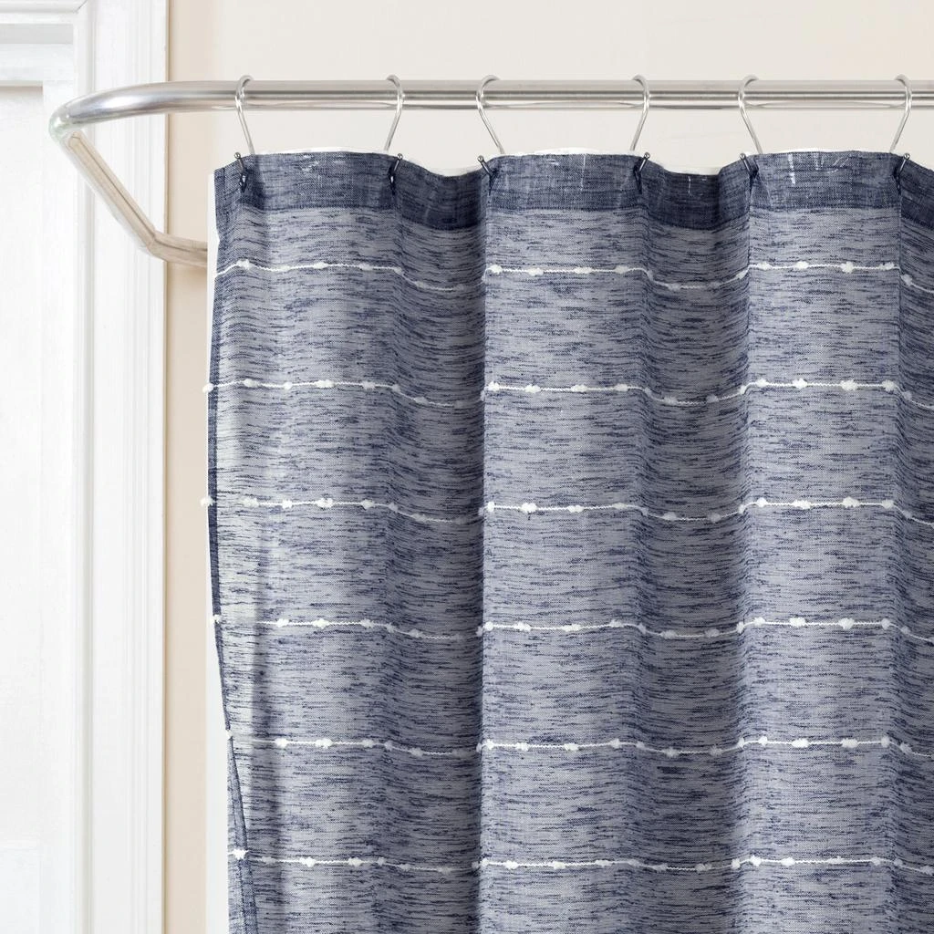 Farmhouse Textured Sheer With Peva Lining Shower Curtain Set 商品
