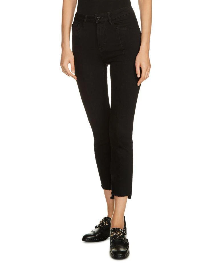 商品Maje|Parlo Fringed Step-Hem Cropped Skinny Jeans,价格¥815,第1张图片
