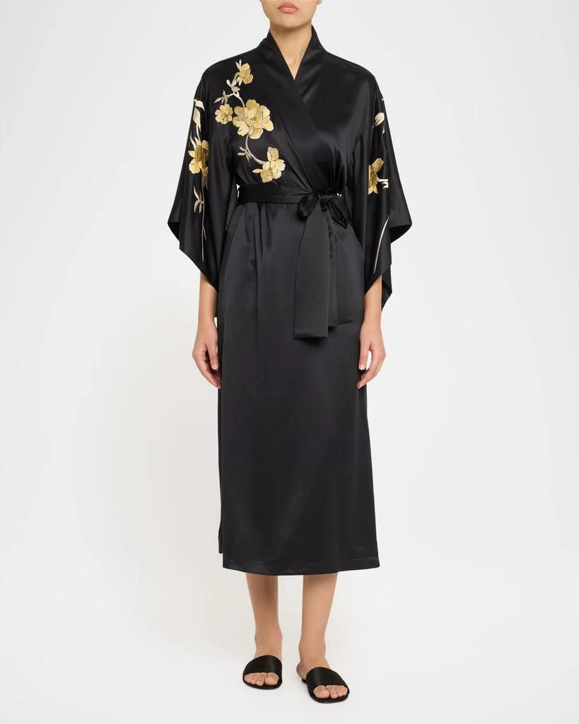 商品Natori|Peony Blossom Embroidered Kimono Robe,价格¥3084,第2张图片详细描述