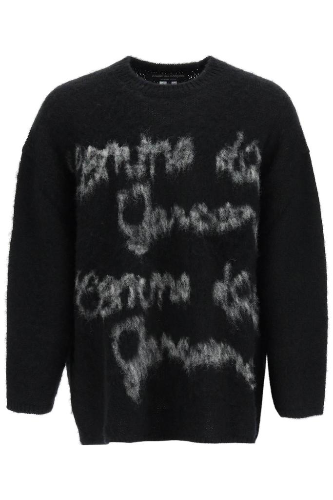 Comme des garcons homme plus oversized carded wool sweater with jacquard lettering商品第1张图片规格展示