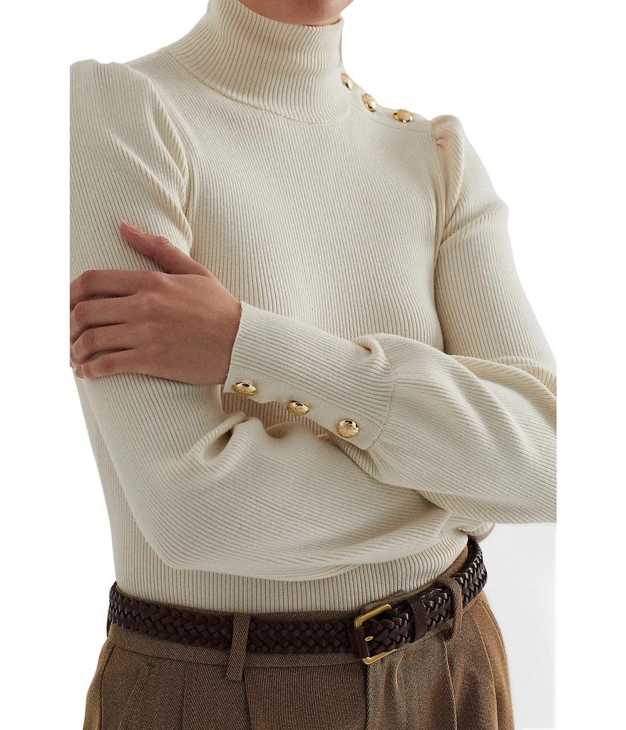 商品Ralph Lauren|Button-Trim Mock Neck Sweater,价格¥887,第3张图片详细描述