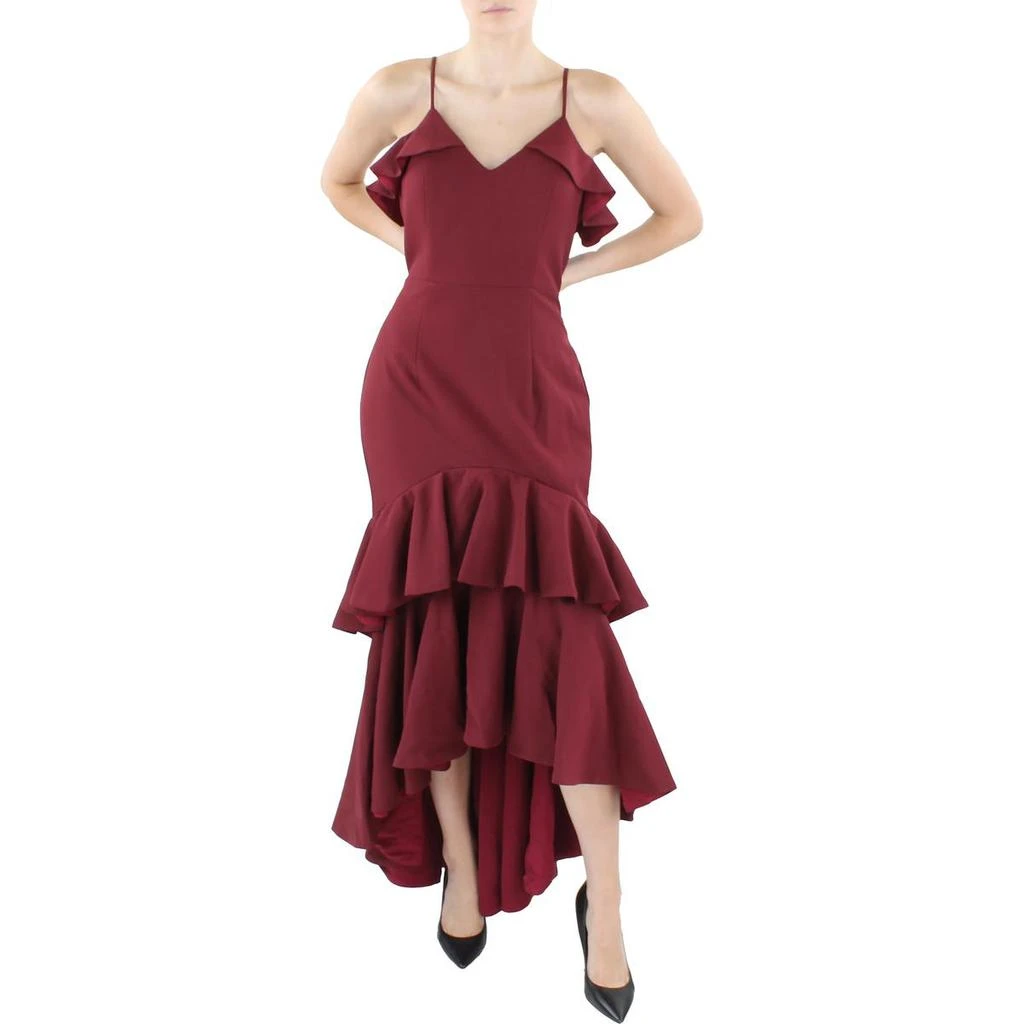 商品Jarlo|Jarlo Mina Women's Layered Ruffle Sleeveless V-Neck Gown,价格¥76,第1张图片