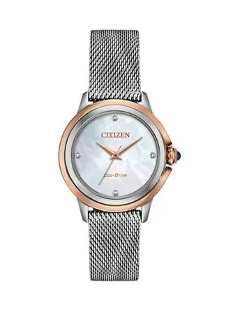 商品Citizen|Womens Citizen Ceci Silver Tone Stainless Steel Bracelet Watch,价格¥2224,第1张图片