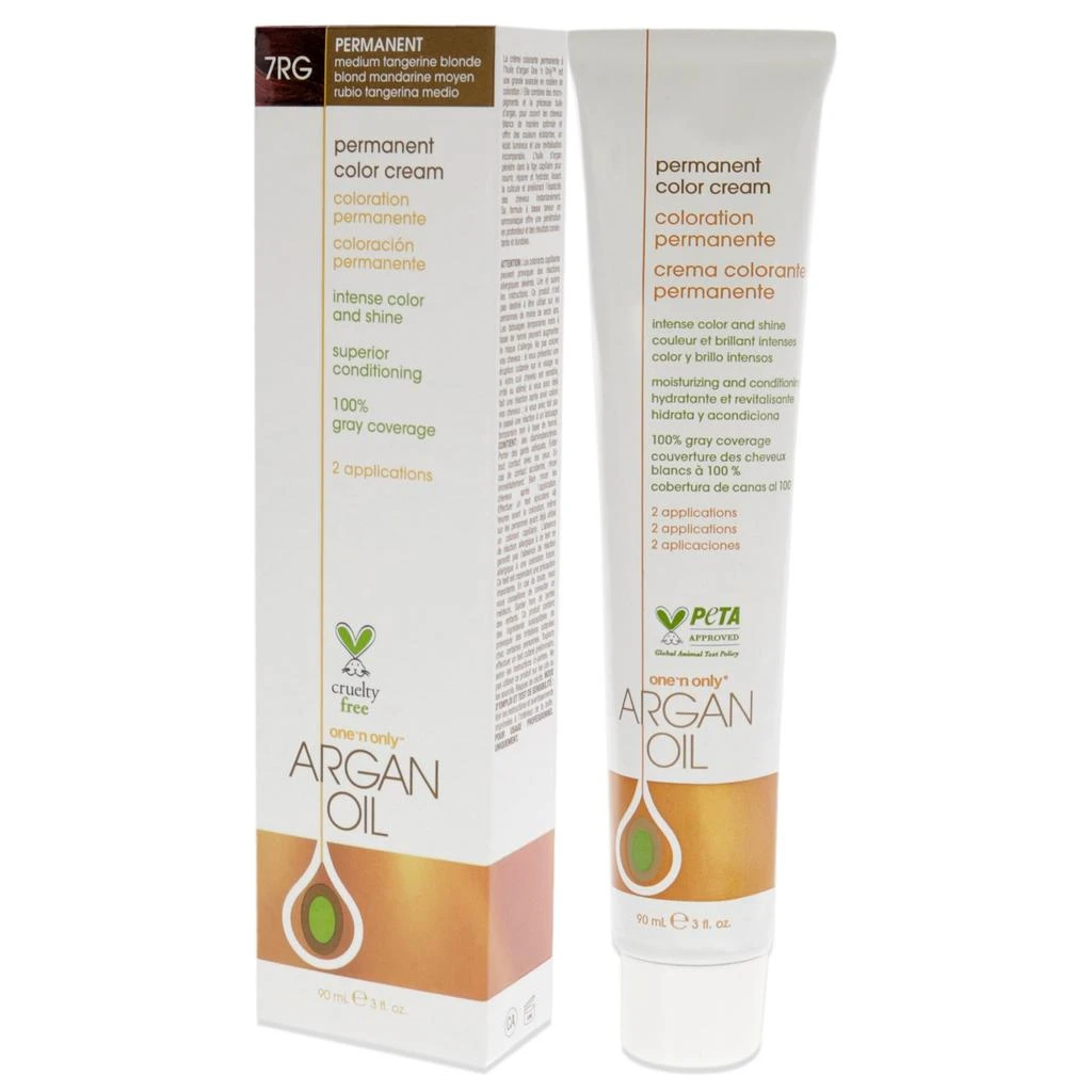 商品One n Only|Argan Oil Permanent Color Cream - 7RG Medium Tangerine Blonde by  for Unisex - 3 oz Hair Color,价格¥125,第3张图片详细描述