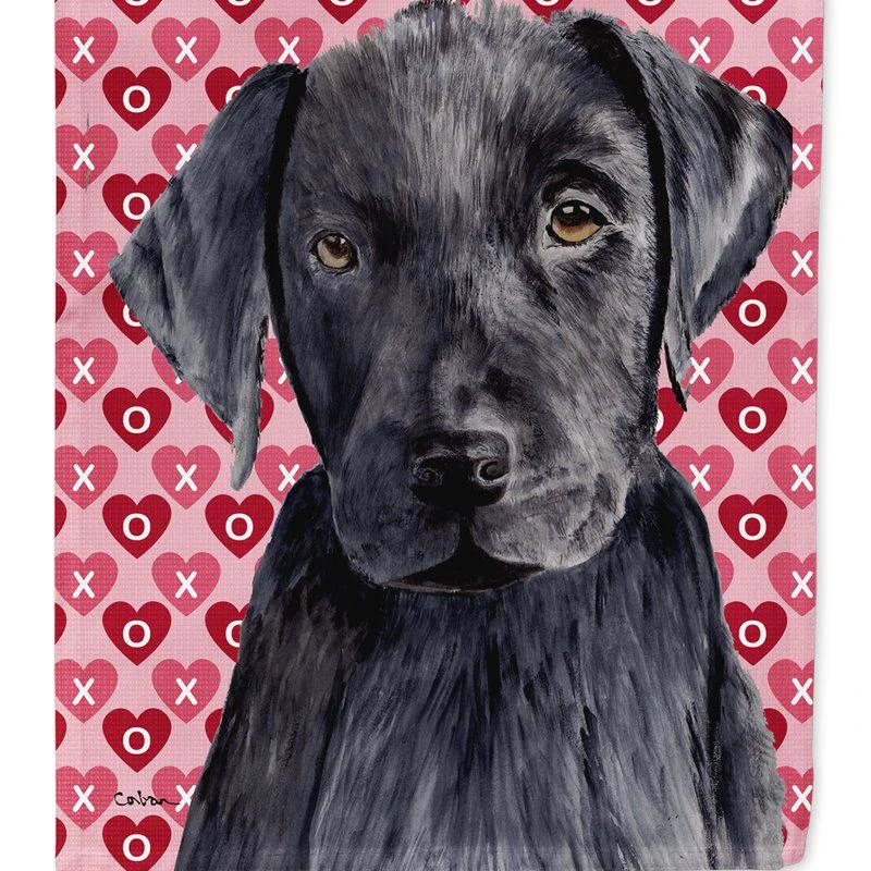 商品Caroline's Treasures|Labrador Black Hearts Love Valentine's Day Garden Flag 2-Sided 2-Ply,价格¥137,第1张图片