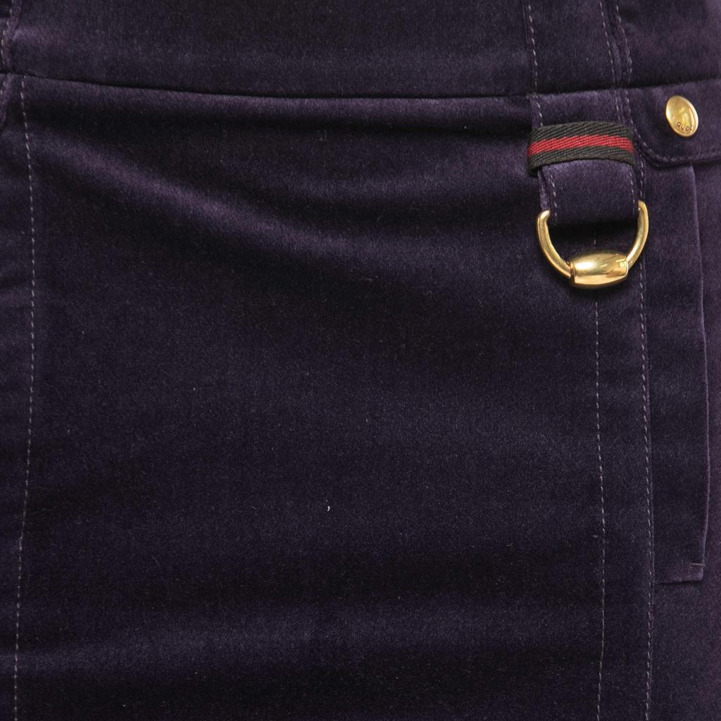 Gucci Purple Velvet Knee-Length Pencil Skirt S商品第3张图片规格展示