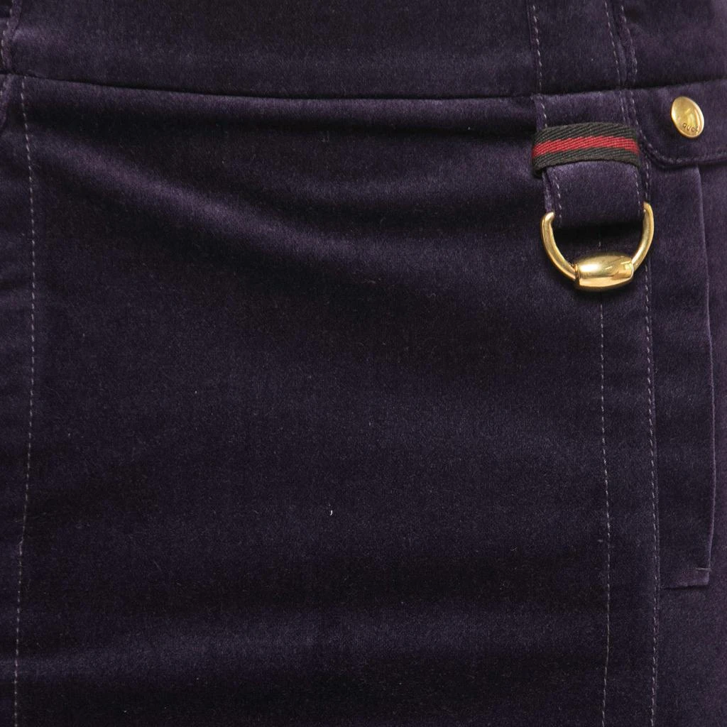 商品[二手商品] Gucci|Gucci Purple Velvet Knee-Length Pencil Skirt S,价格¥1597,第3张图片详细描述