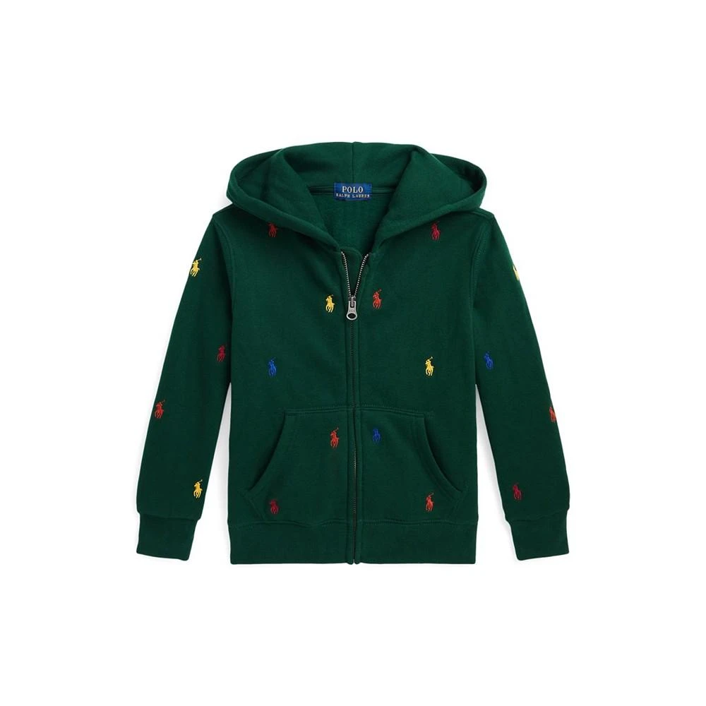 商品Ralph Lauren|Little and Toddler Boys Pony Fleece Full-Zip Hoodie,价格¥367,第1张图片