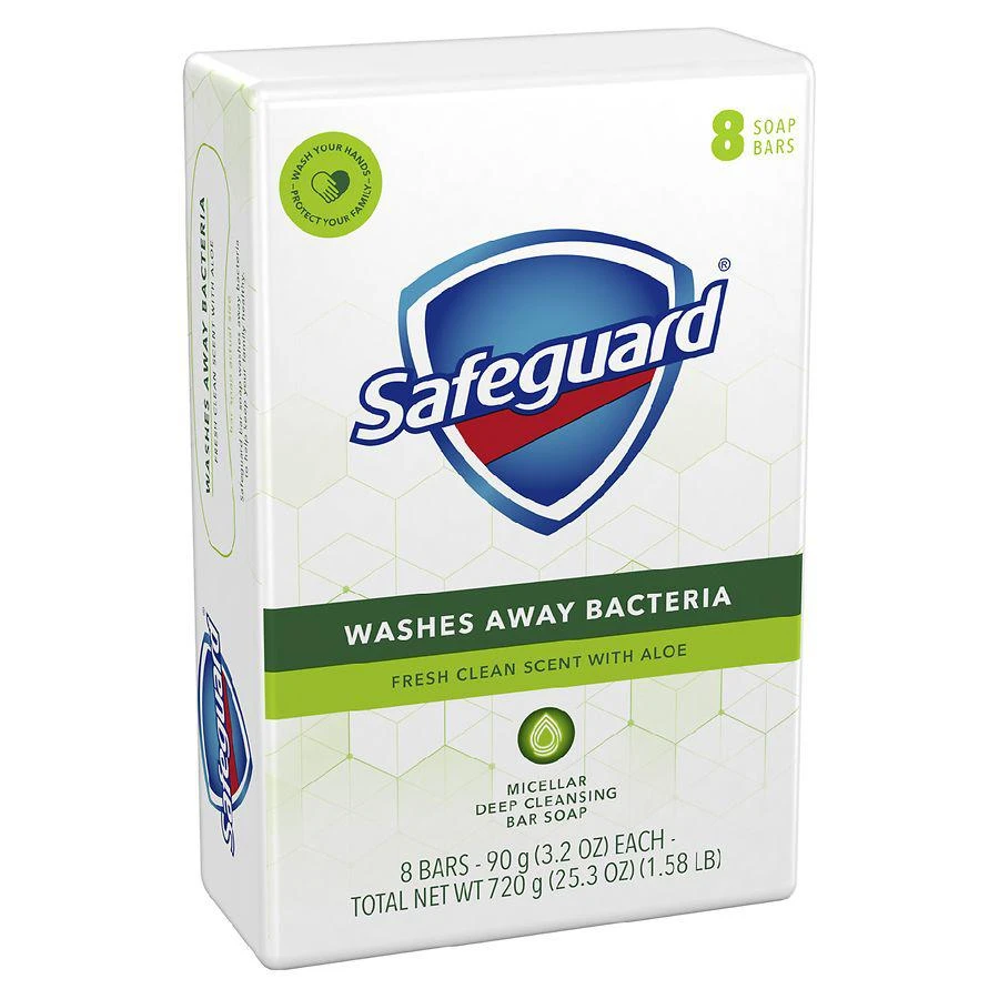 商品Safeguard|Antibacterial Soap Bars Fresh Clean Scent with Aloe,价格¥41,第2张图片详细描述