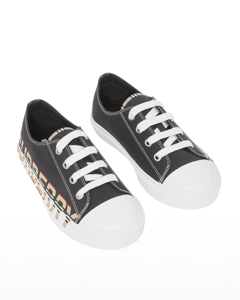 商品Burberry|Kid's Larkhall Icon Stripe Logo Low-Top Sneakers, Toddler/Kids,价格¥990,第2张图片详细描述