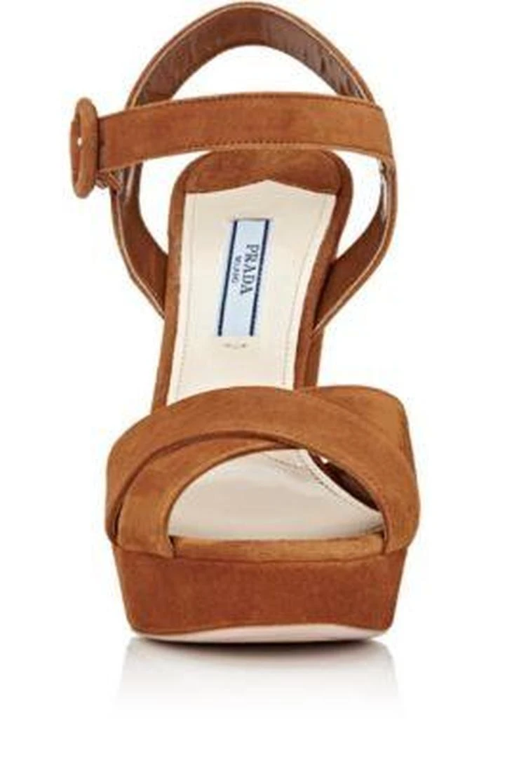 商品Prada|Suede Ankle-Strap Platform Sandals,价格¥2224,第4张图片详细描述