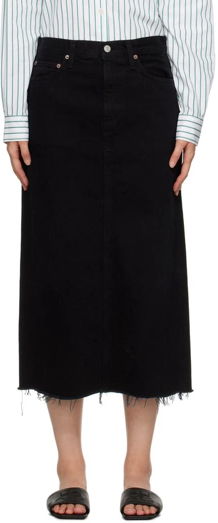 商品AGOLDE|Black Della Denim Midi Skirt,价格¥1305,第1张图片