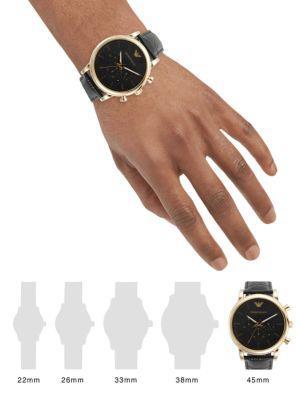 商品Emporio Armani|Stainless Steel & Leather-Strap Chronograph Watch,价格¥1166,第4张图片详细描述