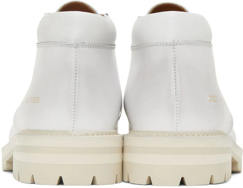 商品Common Projects|White Combat Derby Lace-Up Boots,价格¥2764,第4张图片详细描述