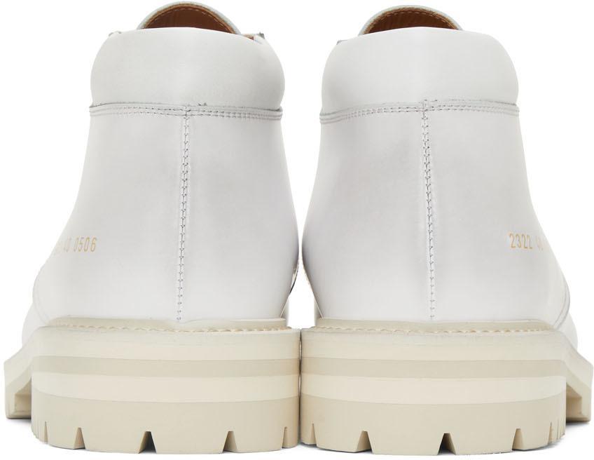 商品Common Projects|White Combat Derby Lace-Up Boots,价格¥4628,第6张图片详细描述