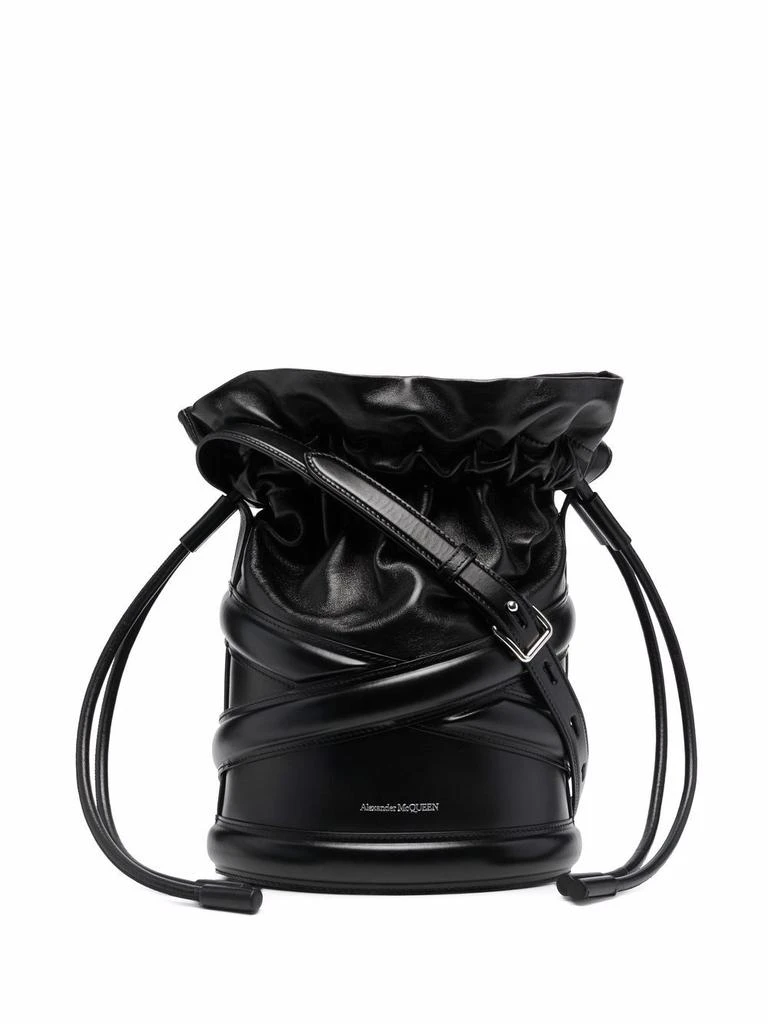 商品Alexander McQueen|ALEXANDER MCQUEEN - The Curve Soft Large Leather Bucket Bag,价格¥12964,第4张图片详细描述