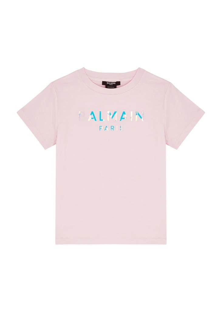 商品Balmain|KIDS Holographic logo cotton T-shirt (4-10 years),价格¥655,第1张图片