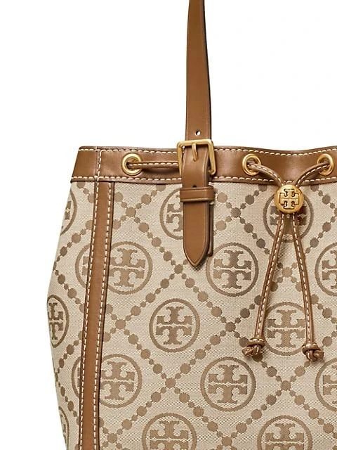 商品Tory Burch|Small T Monogram Jacquard Drawstring Tote,价格¥3716,第5张图片详细描述