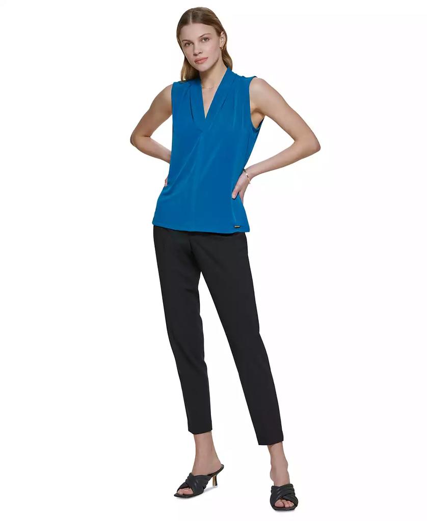 売れ筋商品|||カルバンクライン カットソー トップス レディース Plus Size Sleeveless V-Neck Top Light Sky Calvin Klein Plus Size V-Neck Top - Macy's