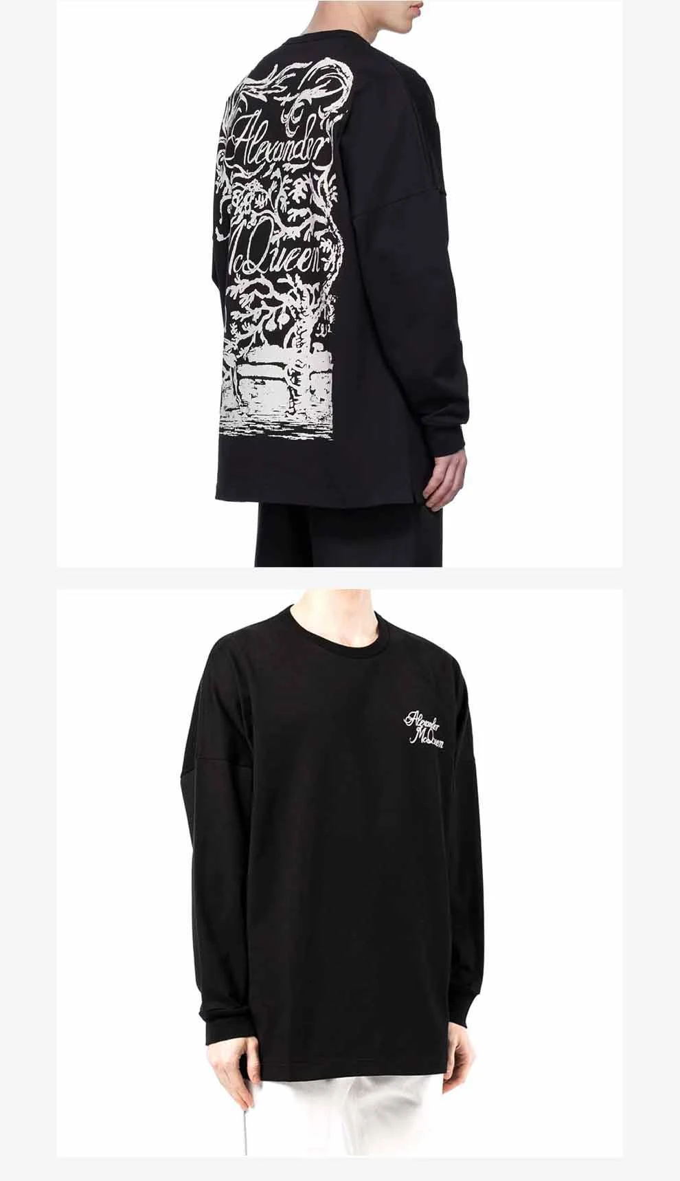 商品Alexander McQueen|黑色圆领印花长袖套头卫衣【香港仓极速发货】,价格¥3246,第3张图片详细描述