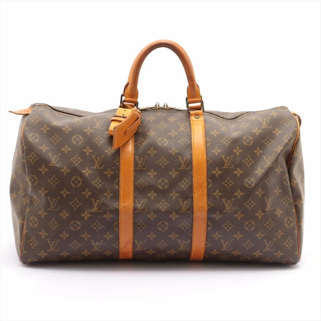 商品[二手商品] Louis Vuitton|Louis Vuitton Brown Monogram Canvas Leather Keepall 50 cm Duffle Bag Luggage,价格¥11076,第1张图片