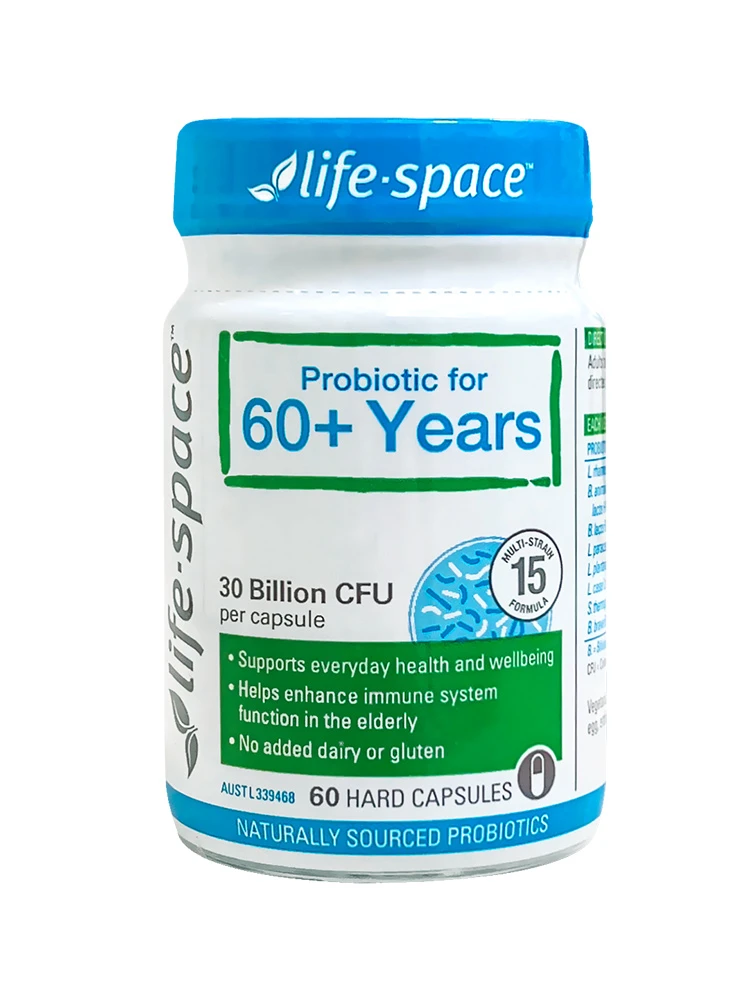 商品Life Space|澳洲Life Space60+老人益生菌60粒调理老年人肠道免疫力含益生元,价格¥182,第1张图片