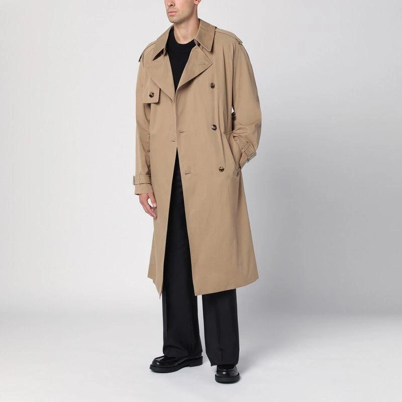 商品Burberry|LONG BEIGE GABARDINE TRENCH COAT,价格¥14527,第2张图片详细描述