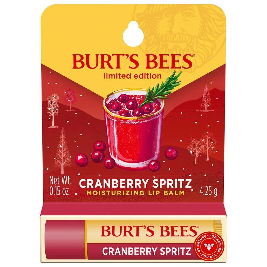 商品Burt's Bees|100% Natural Origin Moisturizing Lip Balm Cranberry Spritz,价格¥34,第1张图片