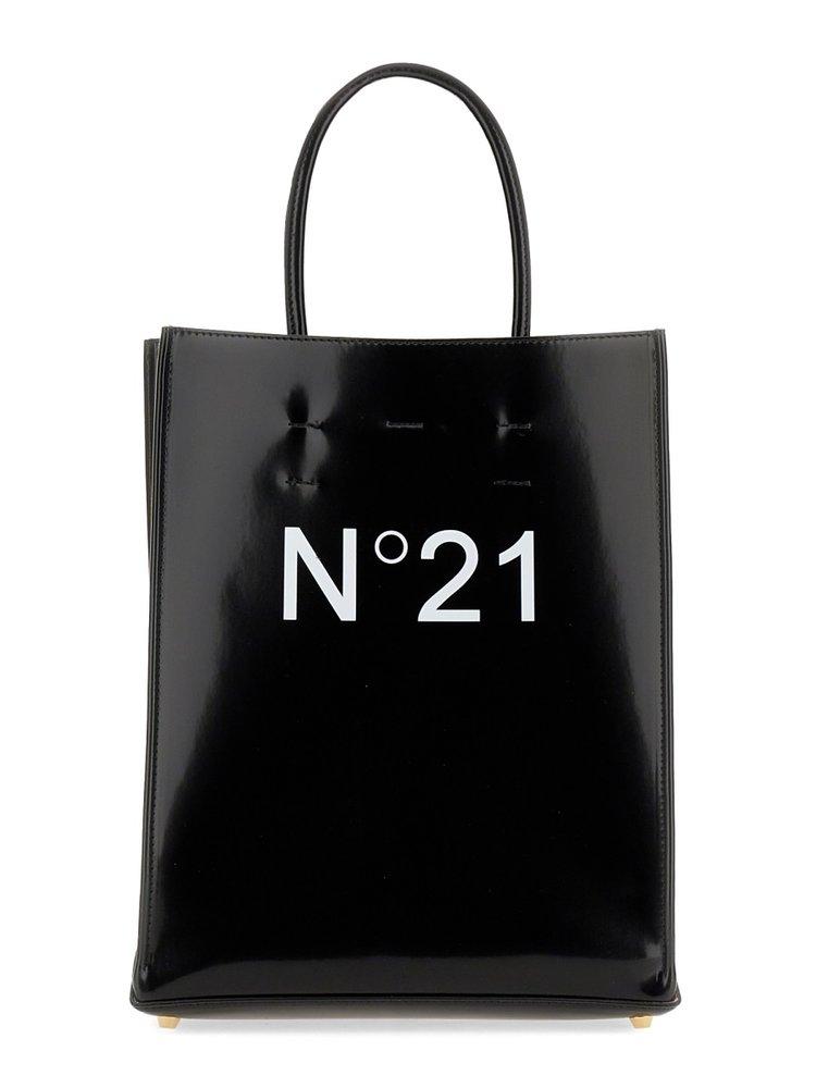 N°21 Logo Print Vertical Shopping Top Handle Bag商品第1张图片规格展示