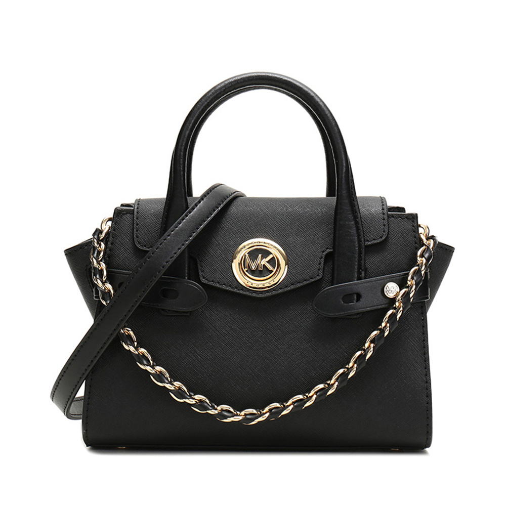 商品[国内直发] Michael Kors|Michael Kors 迈克高仕 女士黑色金色标徽手提包 30T0GNMM0L-BLACK,价格¥1882,第1张图片