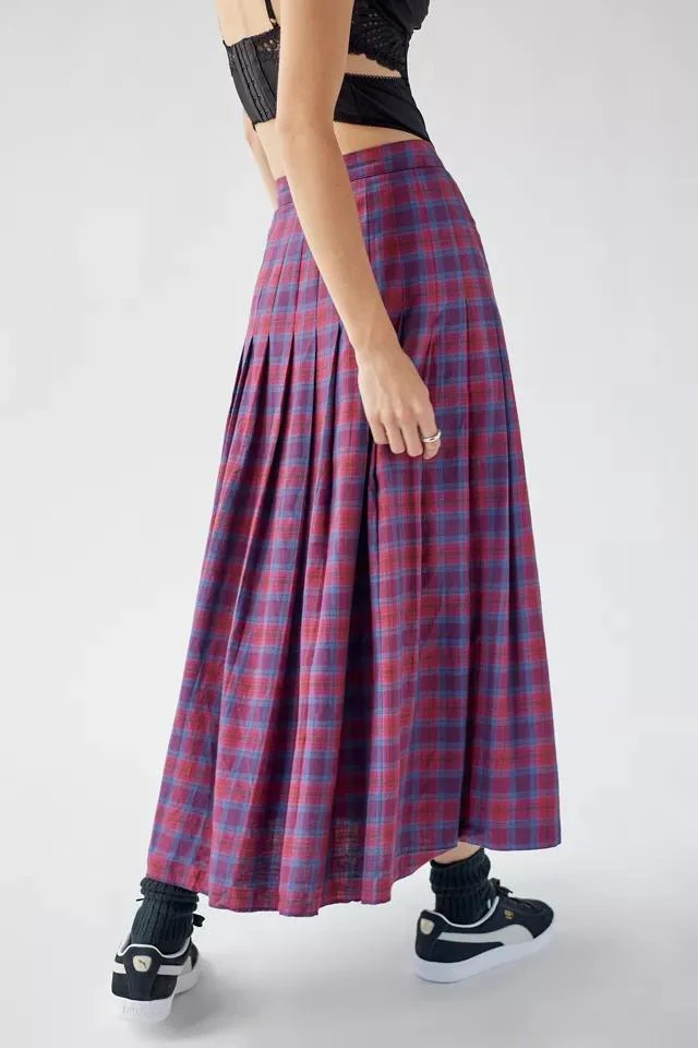 商品Urban Renewal|Urban Renewal Vintage Plaid Pleated Maxi Skirt,价格¥113,第5张图片详细描述