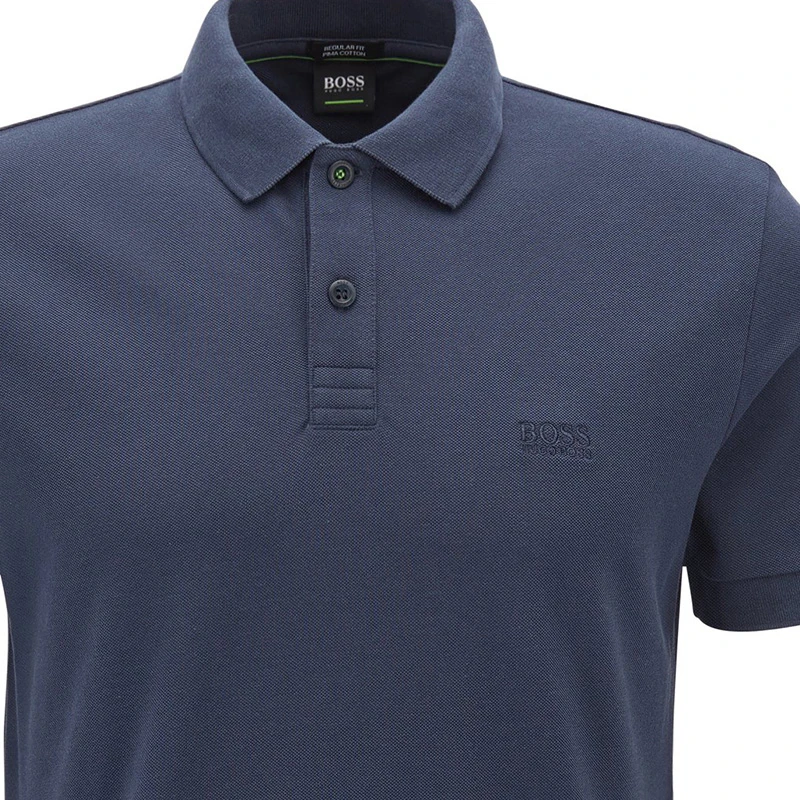 Hugo Boss 雨果博斯 男士纯色纯棉刺绣BOSS胸标时尚休闲短袖POLO衫 PIRO-50388956-410 商品