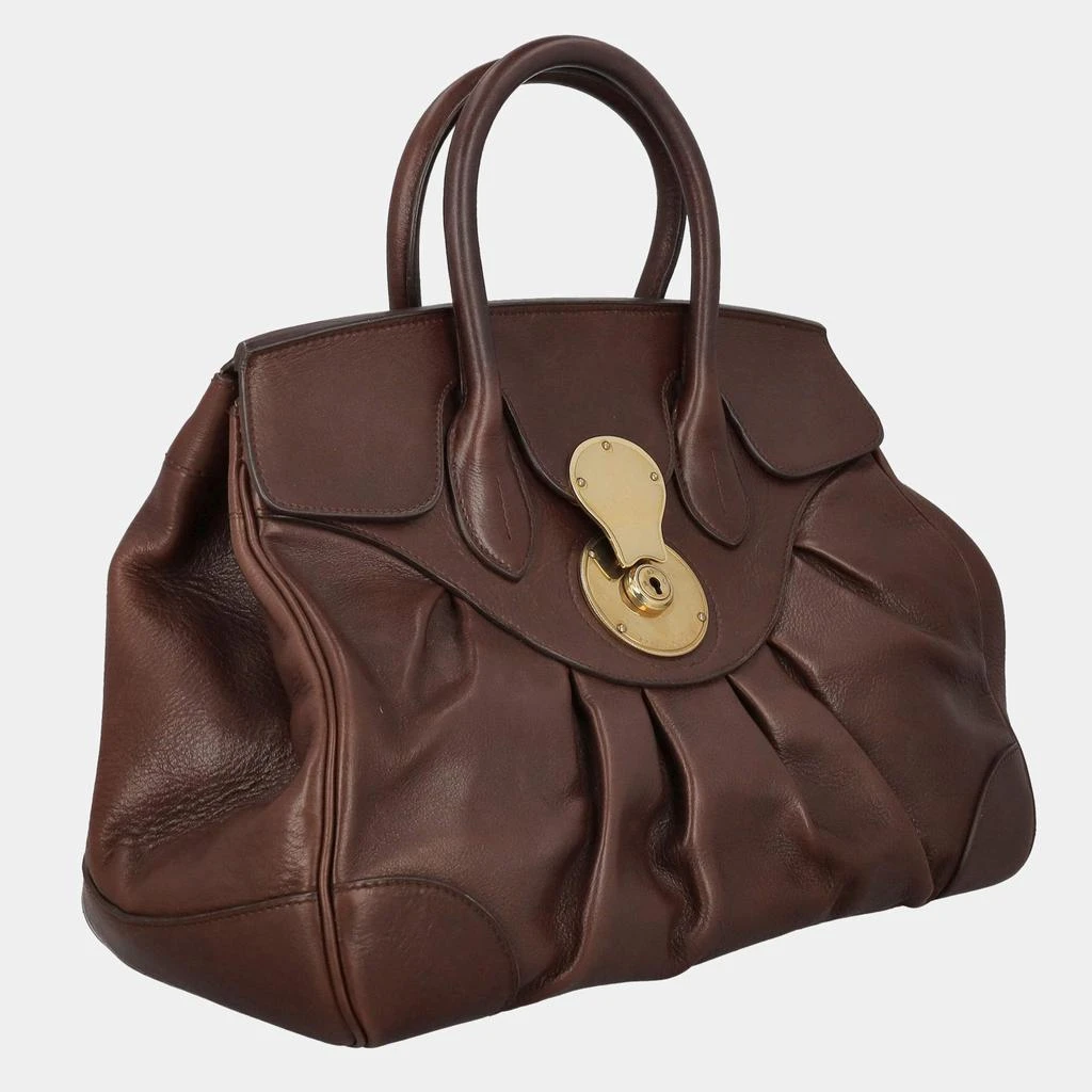 商品[二手商品] Ralph Lauren|Ralph Lauren  Women's Leather Tote Bag - Brown - One Size,价格¥6099,第3张图片详细描述