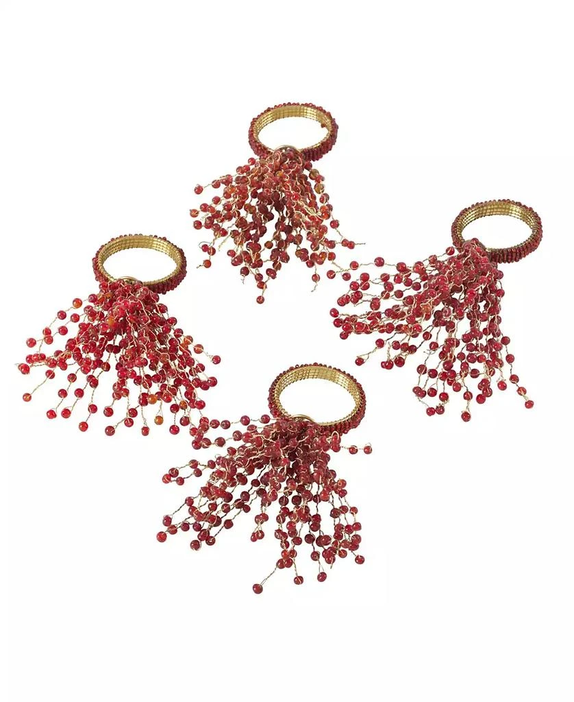 商品Saro Lifestyle|Beaded Spray Design Napkin Ring, Set of 4,价格¥195,第4张图片详细描述
