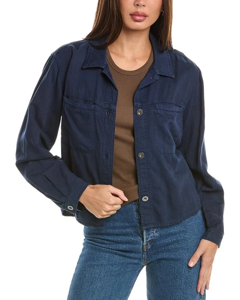 商品Bella Dahl|Welt Pocket Crop Linen-Blend Shacket,价格¥536,第1张图片