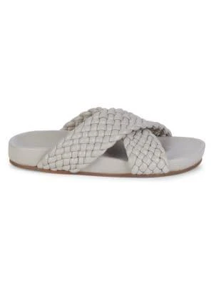 商品Charles David|Defend Woven Leather Platform Slides,价格¥513,第1张图片